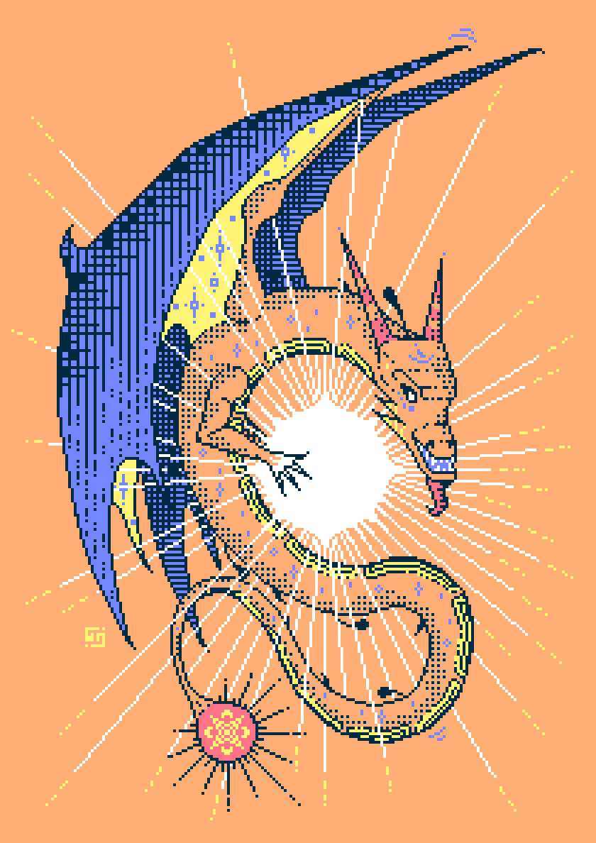 "The Spark Caster" — 2025, 210x297px, 6 colors