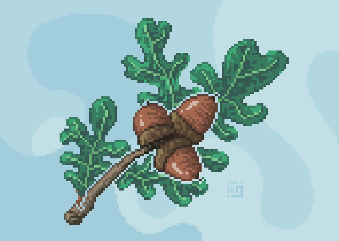 Entry for #pixel_dailies — #Acorn, 2025, 148x105px