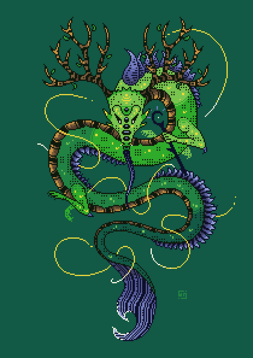 "Woodland Mage" — 2025, 210x297px, 15 colors, 12 frames